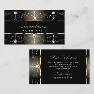 Luxury Black Beige Ornate Gräns judar Ornamels Visitkort