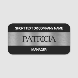 Luxury Black & Brushed Silver: Company Namn, Title Namnbricka