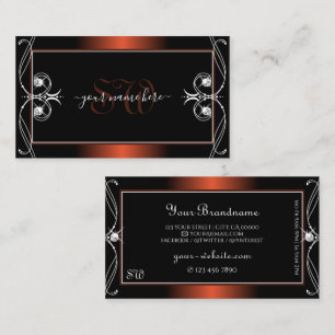 Luxury Black Copper Gnistra Jewels Initialer Ornat Visitkort