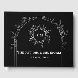 Luxury Black elegant bröllop Guest Bok