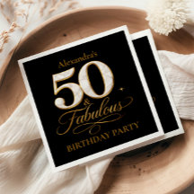 Luxury Black Gold 50 & Fabulous Birthday