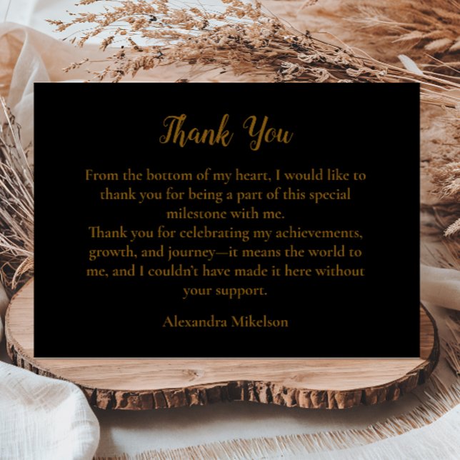 Luxury Black Gold 50 & Fabulous Birthday Tack Kort (Skapare uppladdad)