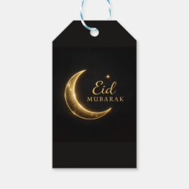 Luxury Black & Gold Eid Mubarak Stickers– Elegant Presentetikett