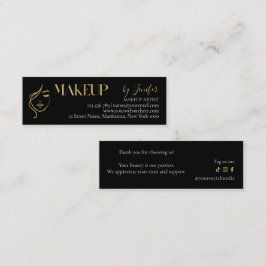 Luxury Black & Gold Makeup Thank you Card Lojalitetskort