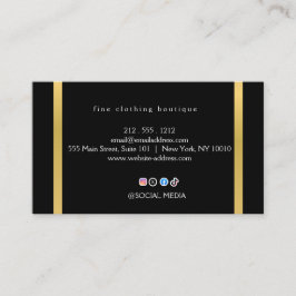 Luxury Black & Gold Minimalist Business Card Visitkort