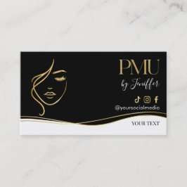Luxury Black & Gold PMU Bussines card Visitkort