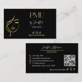 Luxury Black & Gold PMU Bussines card Visitkort