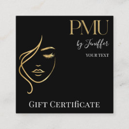 Luxury Black & Gold PMU Gift Certificate Card Lojalitetskort