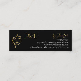 Luxury Black & Gold PMU Thank you Card Lojalitetskort