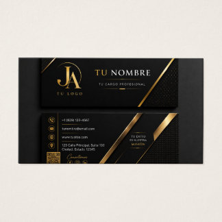 Luxury Black & Gold Professional Business Card Visitkort