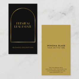 Luxury Black & Guld Arch Ram Visitkort