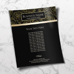 Luxury Black & Guld Blommönster Salon & Spa Flygblad<br><div class="desc">Luxury Black & Guld Blommönster Salon & Spa Brochures.</div>