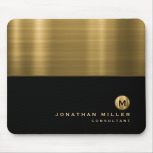 Luxury Black Guld Brushed Metall Monogram Musmatta
