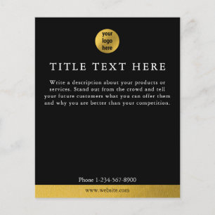 Luxury Black & Guld Business Logotyp Marknadsförin Flygblad