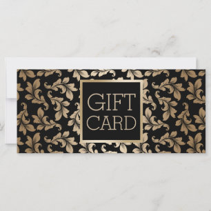 Luxury Black & Guld Damask Salon Gift-certifikat