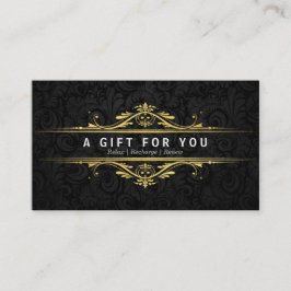 Luxury Black & Guld Damask Salon Gift-certifikat Rabattkort