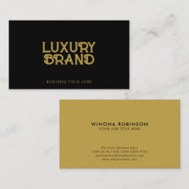 Luxury Black & Guld - Elegant Minimalist Design Visitkort