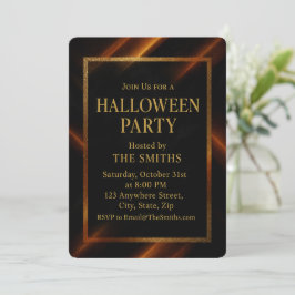 Luxury Black & Guld-Eleganten Halloween Inbjudningar