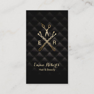 Luxury Black & Guld Hair & Beauty Salon Visitkort