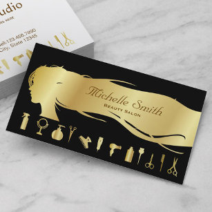 Luxury Black Guld Hair Stylist Beauty Salon Visitkort