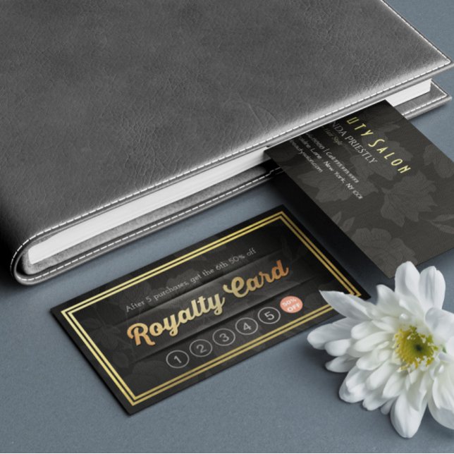 Luxury Black Guld Makeup Beauty Hair Salon Loyalty Lojalitetskort (Skapare uppladdad)