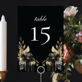 Luxury Black Guld Mexican Stil Quinceañera Bordsnummer