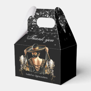 Luxury Black Guld Mexican Stil Quinceañera Presentaskar