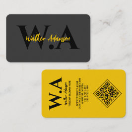 Luxury Black & Guld | Modern Professionell Monogra Visitkort