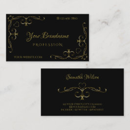 Luxury Black Guld Ornate Corner Gräns Ornamental Visitkort