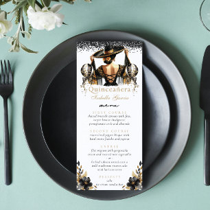 Luxury Black Guld Quinceañera Meny