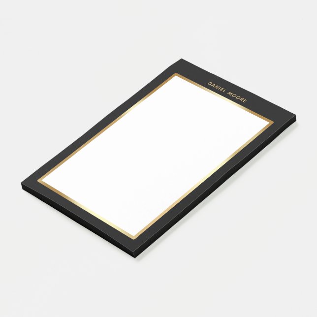 Luxury Black & Guld Ram Modern minimalist Post-it Block (Vinklad)