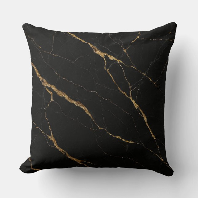 Luxury Black Marble Kudde (Framsida)