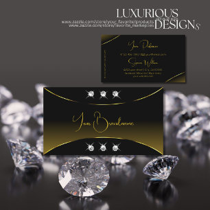 Luxury Black med Guld Decor Gnistra Diamonds Luxe Visitkort