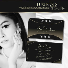 Luxury Black med Whitegold Decor Gnistra Diamonds Visitkort