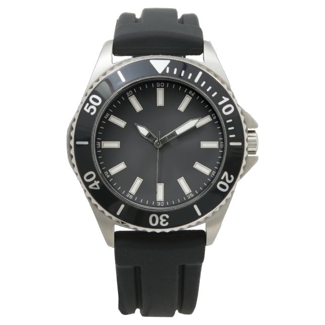 Luxury black men's watch armbandsur (Framsida)