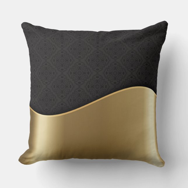 Luxury Black och Bronze Dekorativ kudde (Framsida)