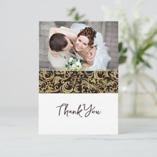 Luxury Black- och Guld-design med Photo Tack Kort