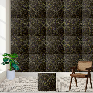 Luxury Black och Guld Geometric Rhombus Tile Kakelplatta