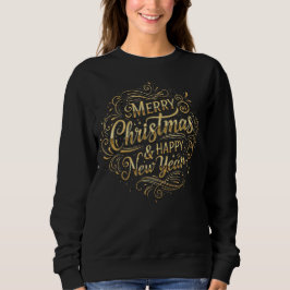 Luxury Black och Guld God jul T Shirt