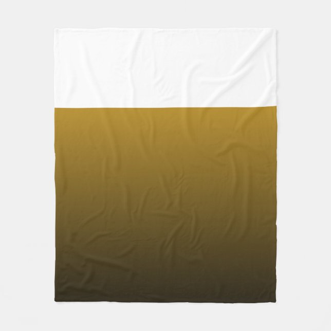 Luxury Black och Guld Gradient Fleece Blanket (Framsidan)