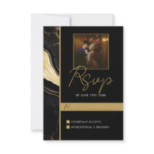 Luxury Black och Guld Marble Photo Bröllop