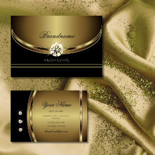 Luxury Black och Guld med mousserande noshörningar Visitkort