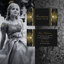 Luxury Black och Guld Squiggled Jewels Ornamental Visitkort
