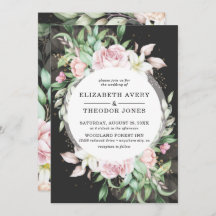 Luxury Black och Rosa Blommigt Bröllop