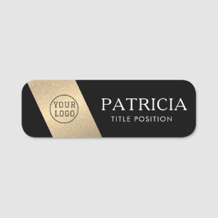 Luxury Black & Öga som fångar Glitter Guld Din Log Namnbricka