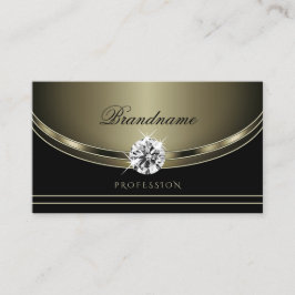 Luxury Black Platinum Färg Bright Faux Diamonds Visitkort