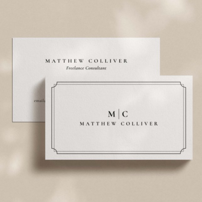 Luxury Black Professional Monogram Business Card Visitkort (Skapare uppladdad)