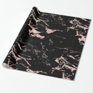Luxury Black Ro Gold Foil Marble Presentpapper