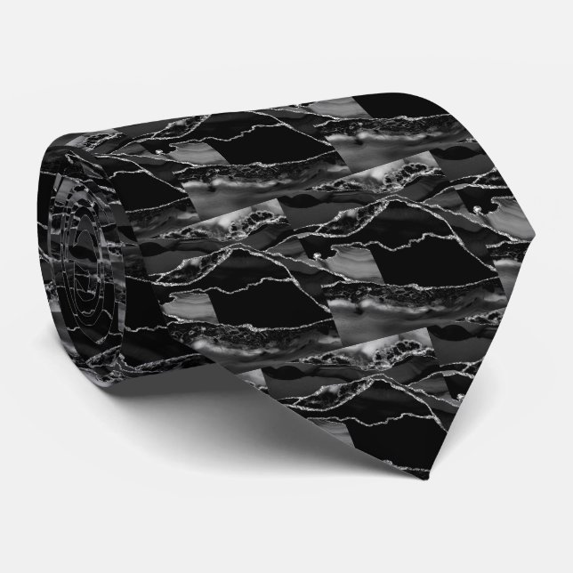 Luxury Black Silver Faux Glitter Faux Silk Slips (Rullad)