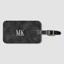 Luxury black texture white sparkles pattern bagagebricka